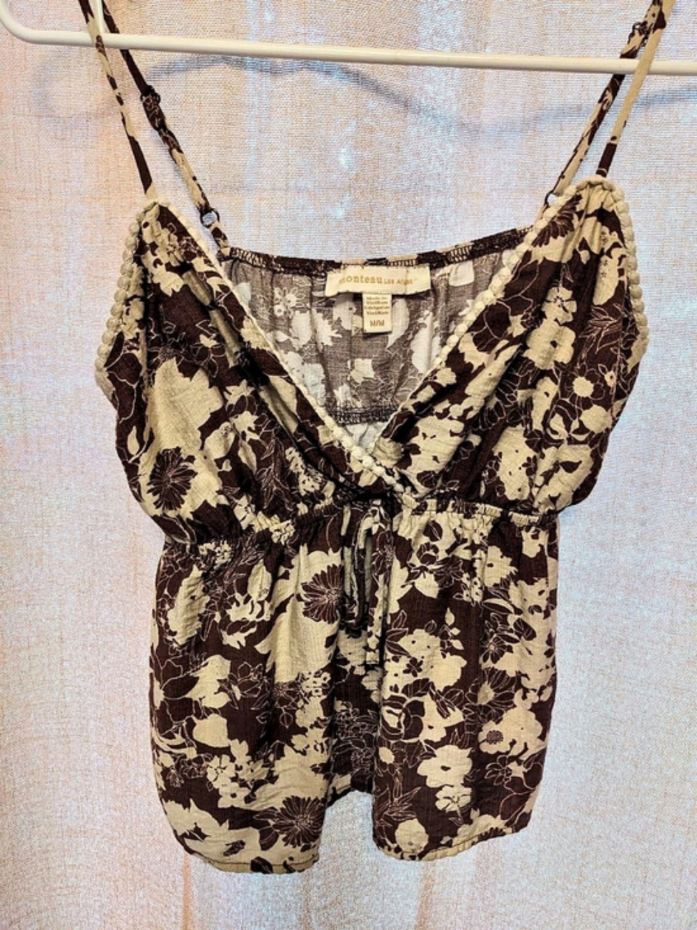 Monteau Los Angeles // Floral Cami in Brown & Cream // Size Medium // worn